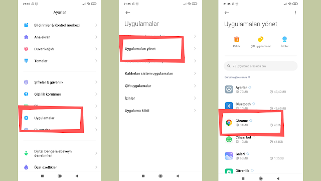 Android, sitelerden gelen bildrimleri kapatmak Googleden gelen bildrimleri engelleme